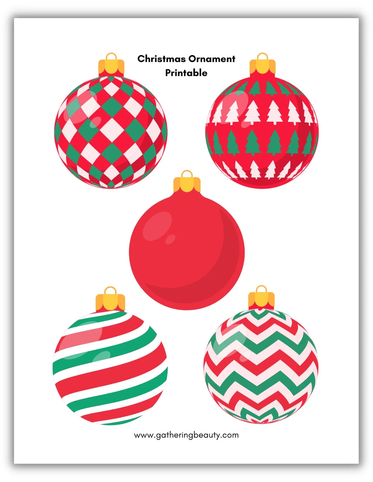 christmas ornament printable — gathering beauty